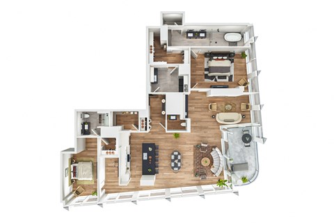 Floor plan for 2 beds, 2.5 baths, 2176 sqft